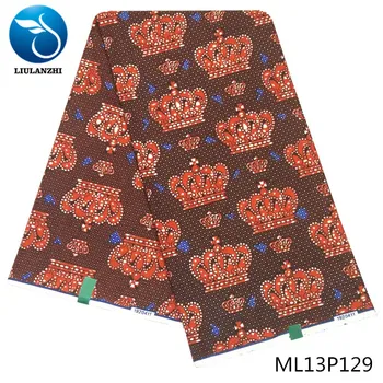 

LIULANZHI wax african 6 yards cheaper prints cotton ankara wax prints for dress printing material african ML13P118-130