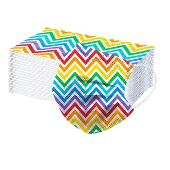 

50pcs Adult Multicolor Mask Disposable Protection Masks 3ply Melt Blown Cloth Facemasks Breathable Earhook Elastic Mascarillas