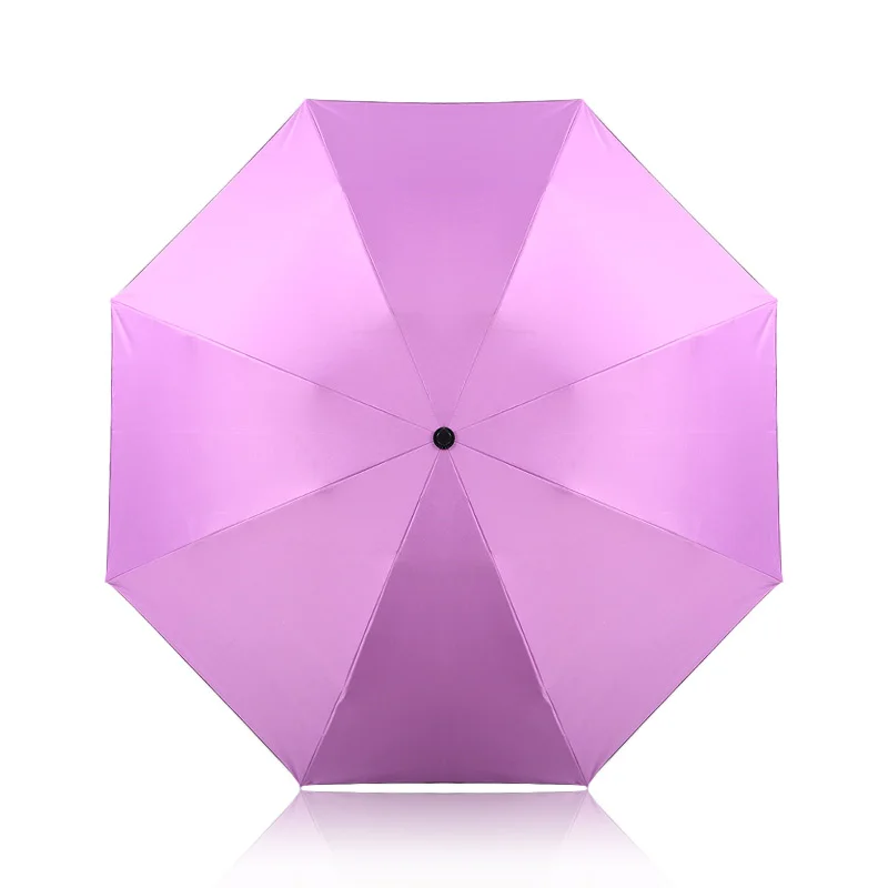 Purple Полностью автоматический 3 складной зонт от дождя женский ветрозащитный зонт от солнца с черным покрытием женский бизнес-подарок мужской зонт Paraguas - Цвет: Purple