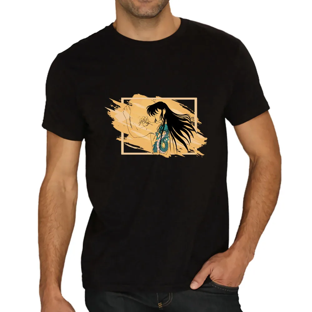 

print new t-shirt o-neck doragon no shiryu tattoo 5050 t shirt custom made short-sleeved Cotton Top mens Fashion
