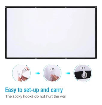 

Projector Screen16:9 HD Foldable Anti-Crease Portable Projection Movies Screen For Home Theater Outdoor 3D HD Projector Screen