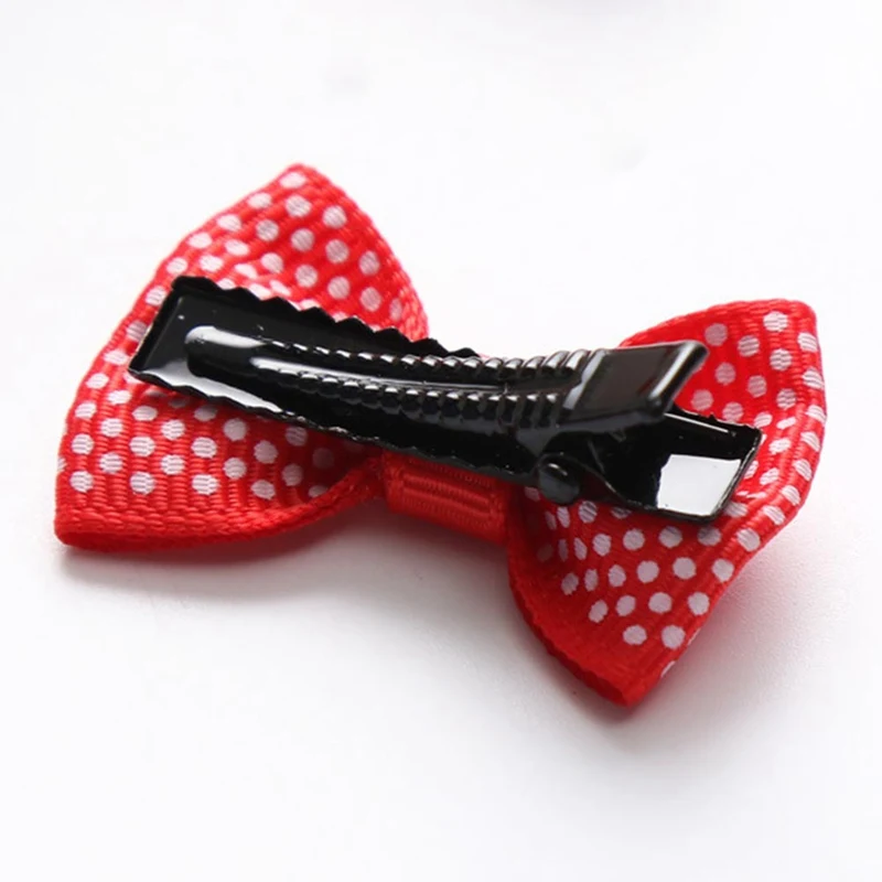 50pcs/Lot Sweet Candy Color Bow Hairpin Dots Flower Printed Ribbon BB Hair Clips for Baby Girls Kids Hair Accessories