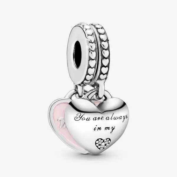 A2148 DIY Серебряный Шарм подходит к оригинальному браслету Pandora бусины 925 пробы серебро любовь болтаются Шарм Сердце, мать, дочь, сердце из бисера - Цвет: A2148