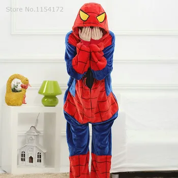 

Christmas Spider Man Unisex Adults Flannel Animal Pajamas Cosplay Pijama Onesies Pyjamas Women Sets Sleep Robe Kigurumi