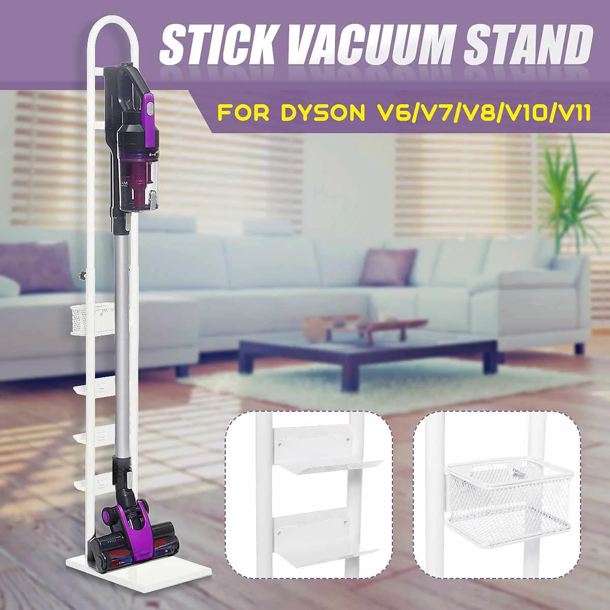 

Freestanding Storage Bracket Universal Stick Vacuum Cleaner Stand Accessories ForDyson Handheld Vacuum Cleaner V6 V7 V8 V10