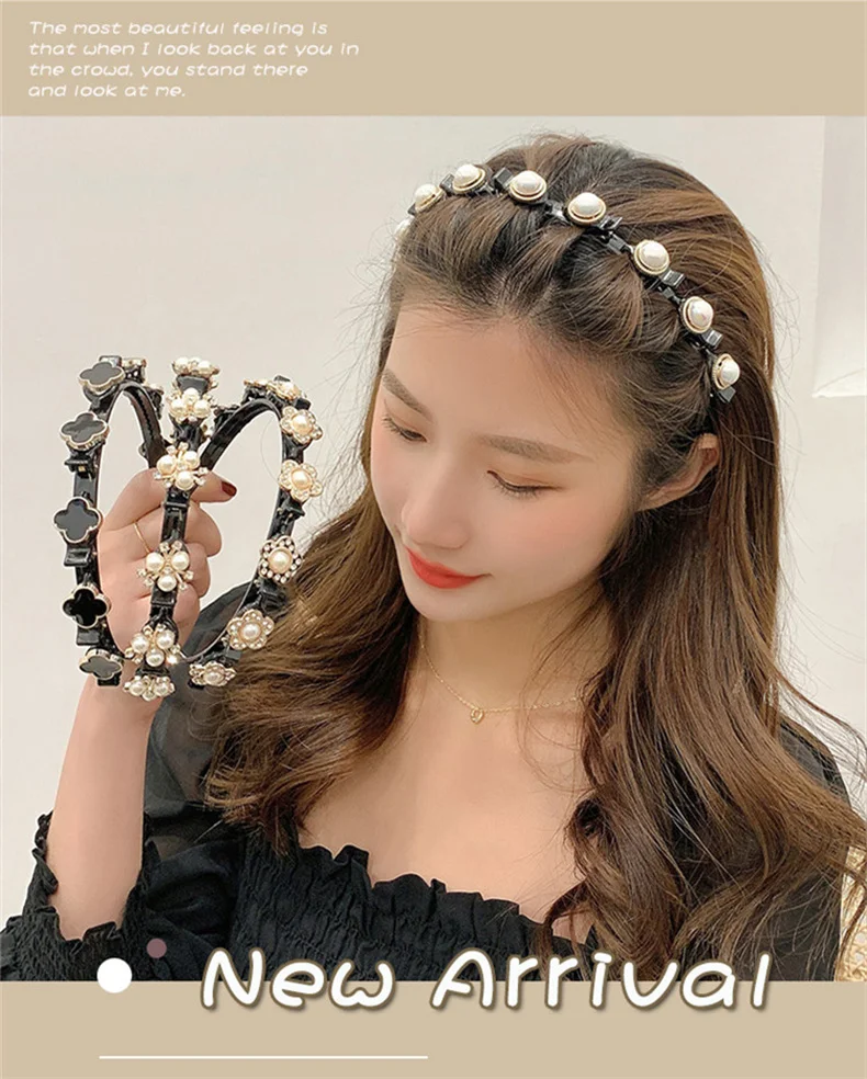 Women hair clips Double Layer Bangs Hairstyle ban Jewelry Hairpin Sports Hair Band accessories hoop Headband ornaments for girls Women hair clips Double Layer Bangs Hairstyle ban Jewelry Hairpin Sports Hair Band accessories hoop Headband ornaments for girls