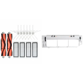 

6 Side Brush + 2 Roller Brush + 4 Filter Net for Xiaomi S50 S55 S60 T4 T6 Robot & 2 Pcs Main Brush Roller Brush Cover