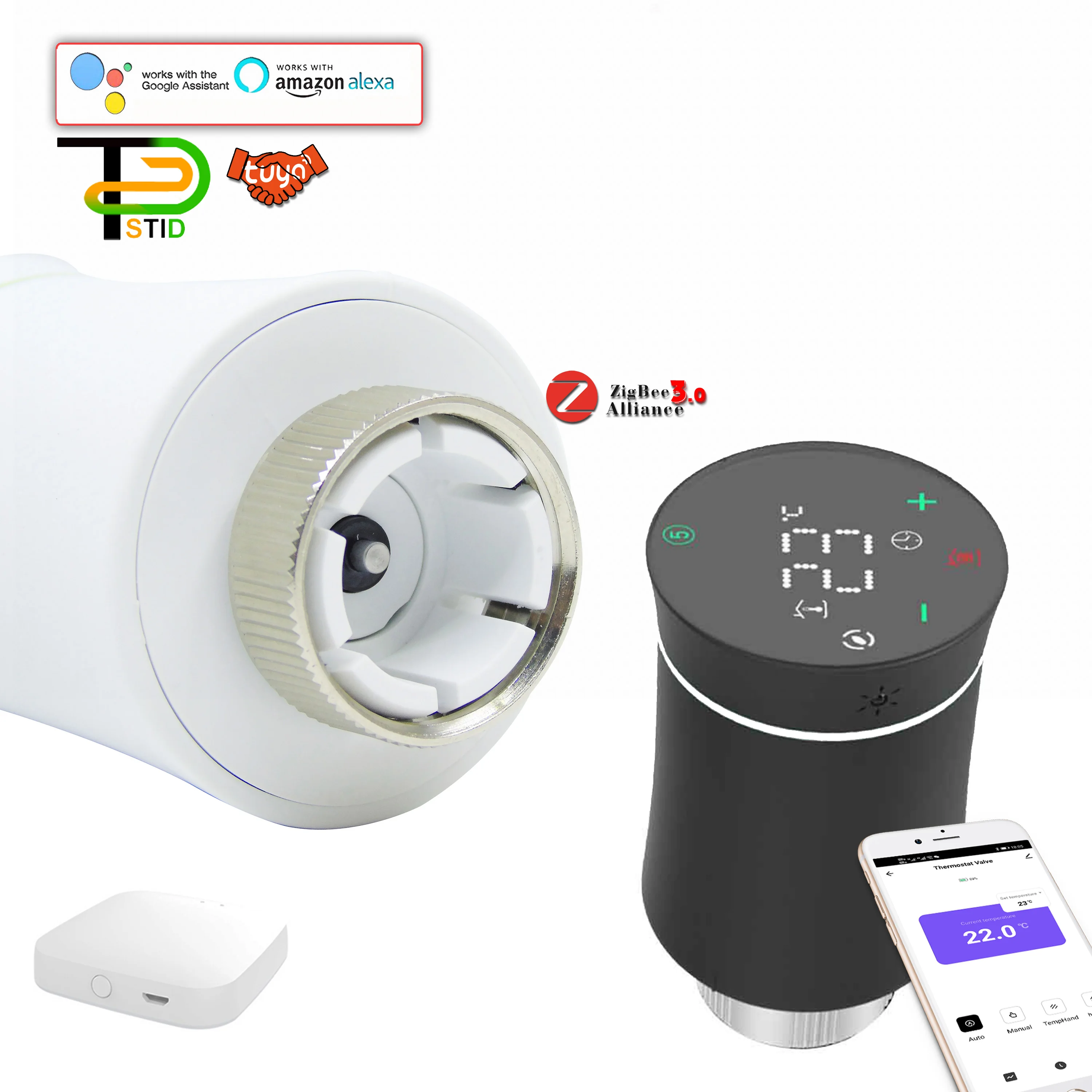 

3.0V Battery TUYA TRV Zigbee Smart Valve Thermostat for Floor Heating Manifold Gateway Works with Alexa Google Home