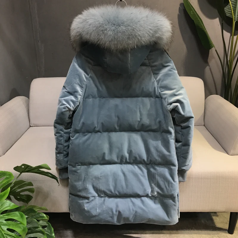 Новые пальто толстая зимняя куртка женская с капюшоном меховым воротником пуховое хлопковое пальто, длинная куртка женские парки Mujer пальто