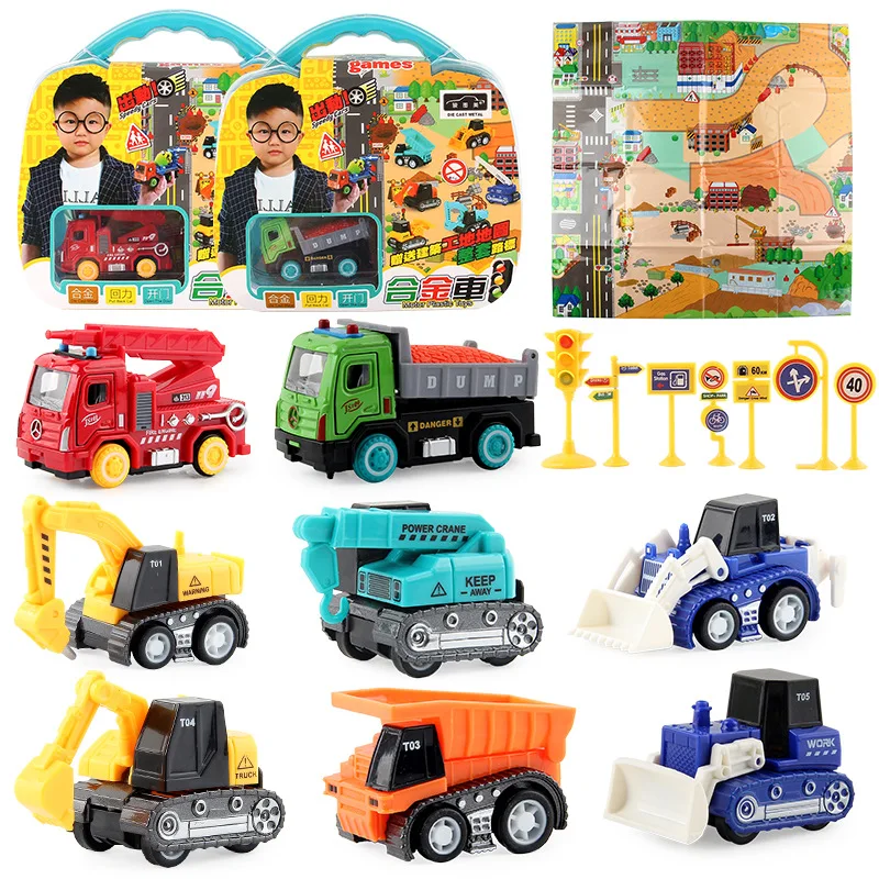 

Send Game Mat Children Sound And Light Warrior-Door Opening Architecture Engineering Vehicle Excavator Hand Tool Kit Toy