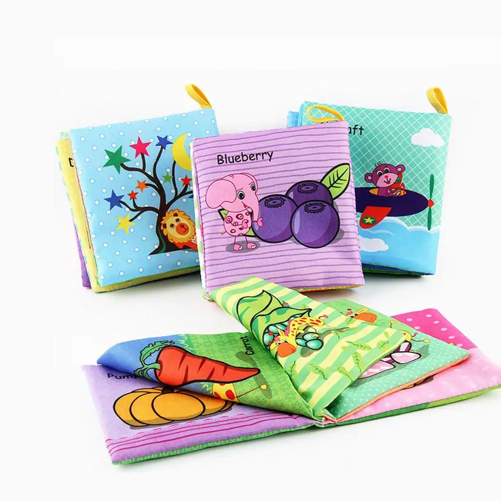 

Baby Cloth Books Fruit Vegetable Newborn Early Educational Toy Learning Kids English Cloth Books Cute Infant Fabric Book Toys