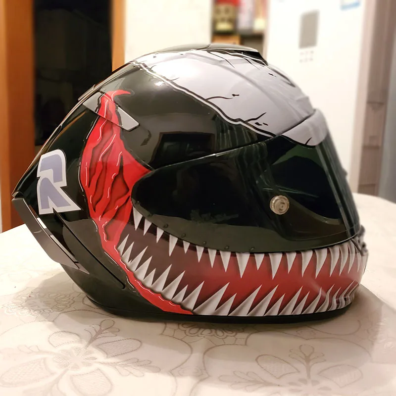 VENOM TEETH Calcomanía del casco de motocicleta Accesorios Sombreros y gorras Cascos Cascos de moto 