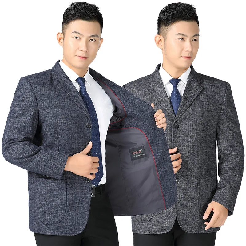 

Spring And Autumn Middle-aged MEN'S Suit Coat Daddy Clothes Single Leisure Suit Middle-aged Casual Suit One-Piece