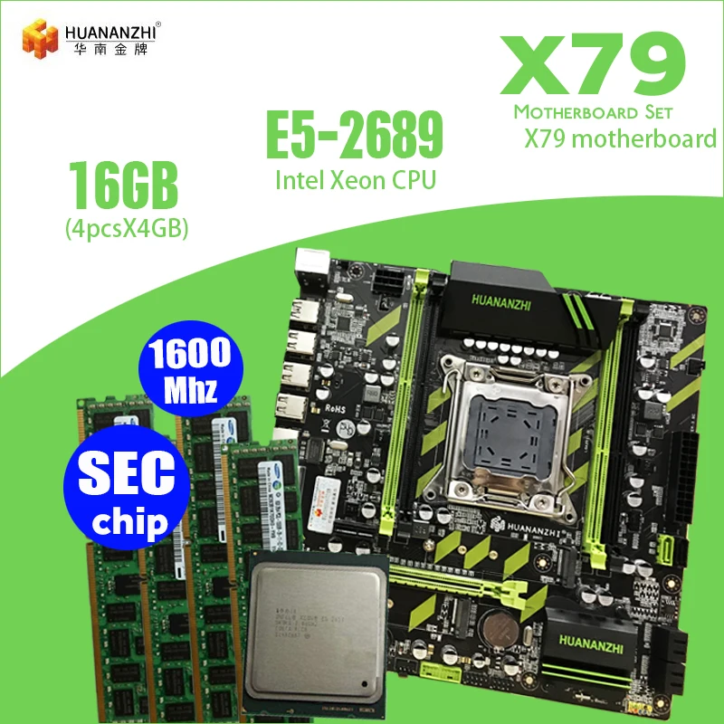 Материнская плата huanan Zhi X79-ZD3 M.2 NVME MATX с процессором Intel Xeon E5 2689 2,5 ГГц 4*4 Гб = 16 ГБ DDR3 1600 МГц ECC/REG ram