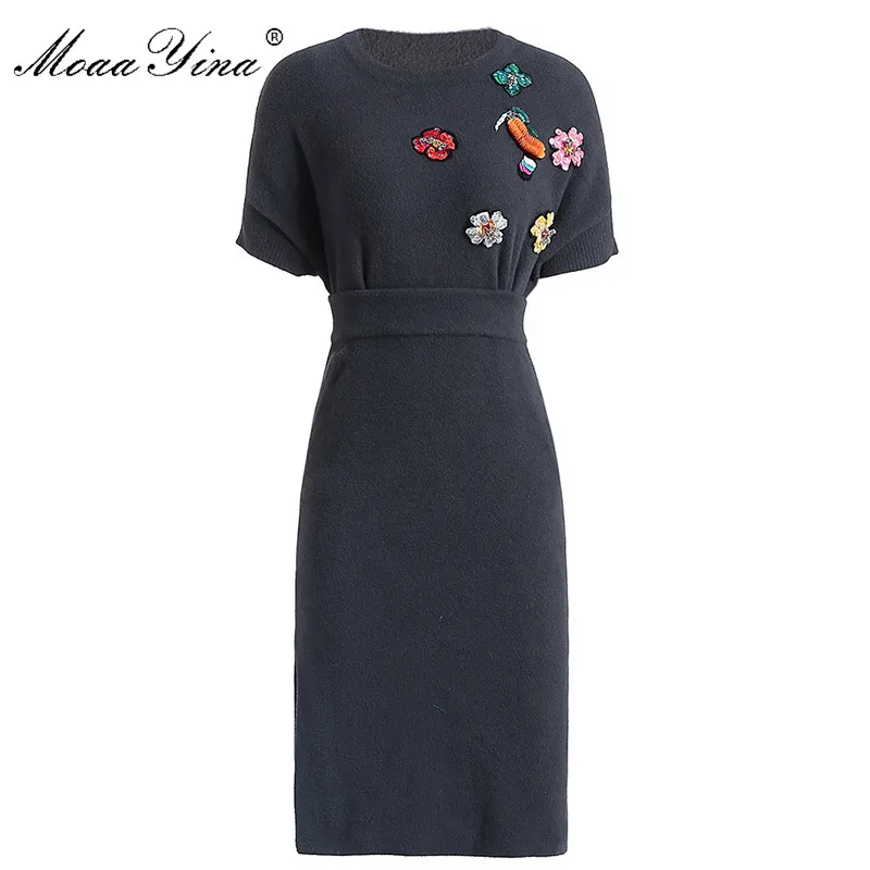 MoaaYina Fashion Designer Set Lente Zomer Vrouwen Pailletten Diamant Trui Kasjmier Tops + Pakket billen Rok Twee-delige set MoaaYina Fashion Designer Set Lente Zomer Vrouwen Pailletten Diamant Trui Kasjmier Tops + Pakket billen Rok Twee-delige set