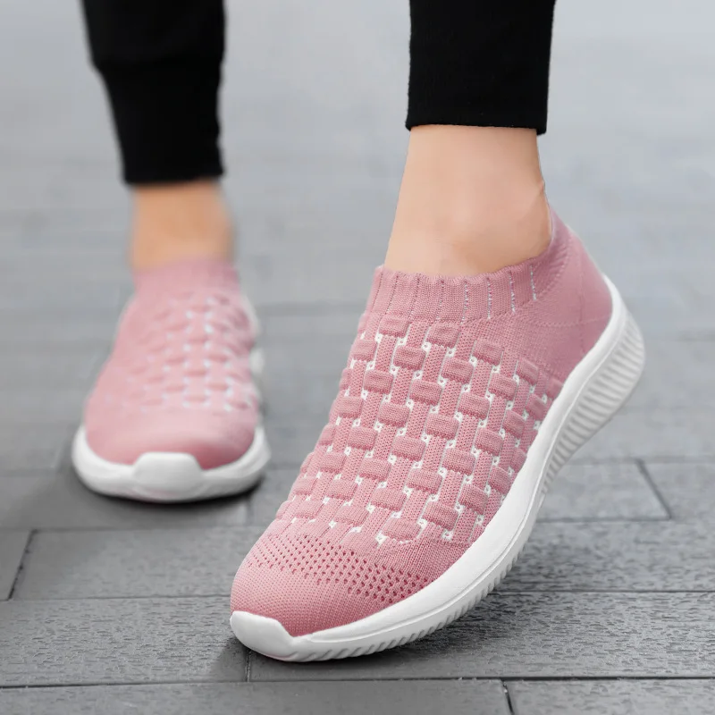 

Old Beijing Cloth Shoes Women's 2019 New Style Fly Woven Athletic Shoes Lightweight Breathable Loafers Slip-on Casual Sneakers