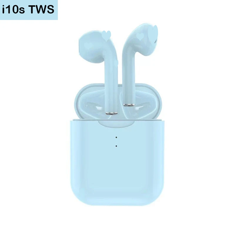 i10s blue i10 tws i10s 6D стерео бас беспроводная зарядка Bluetooth наушники 5,0 наушники с сенсорным управлением для Android iphone PK i12 i7s - Цвет: i10s blue