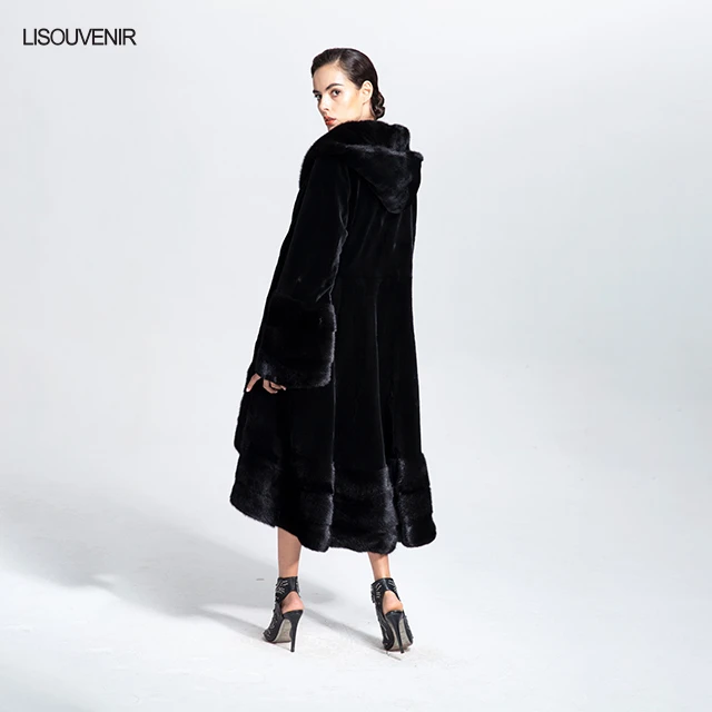 Lisouvenir стиль модное пальто из натурального меха верхняя одежда из меха норки мягкая теплая Роскошная зимняя куртка из натурального меха норки для женщин