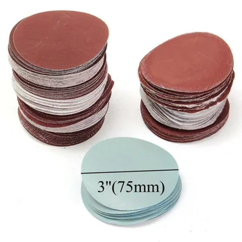

100pcs 3 75mm Hook & Loop Sander Sanding Discs Pads 80 - 3000 Grit Sandpaper