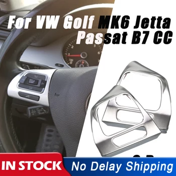 

Steering Wheel Chrome Insert Trim Cover Interior Stickers For VW Golf MK6 Jetta Passat B7 CC EOS TOURAN SHARAN Accessories