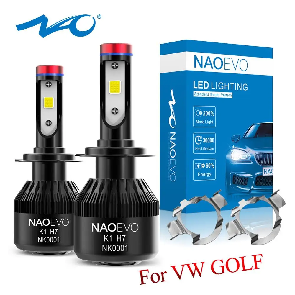 NAO H7 Для VW Golf 2016 2017 2018 автомобильный светильник 12V 60W 6400Lm белый светодиодный с