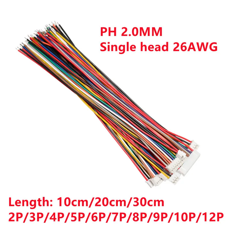 10 шт. Mini Micro JST 2 0 PH гнездовой разъем 2/3/4/5/6/7/8/9/10-контактный с клеммными проводами