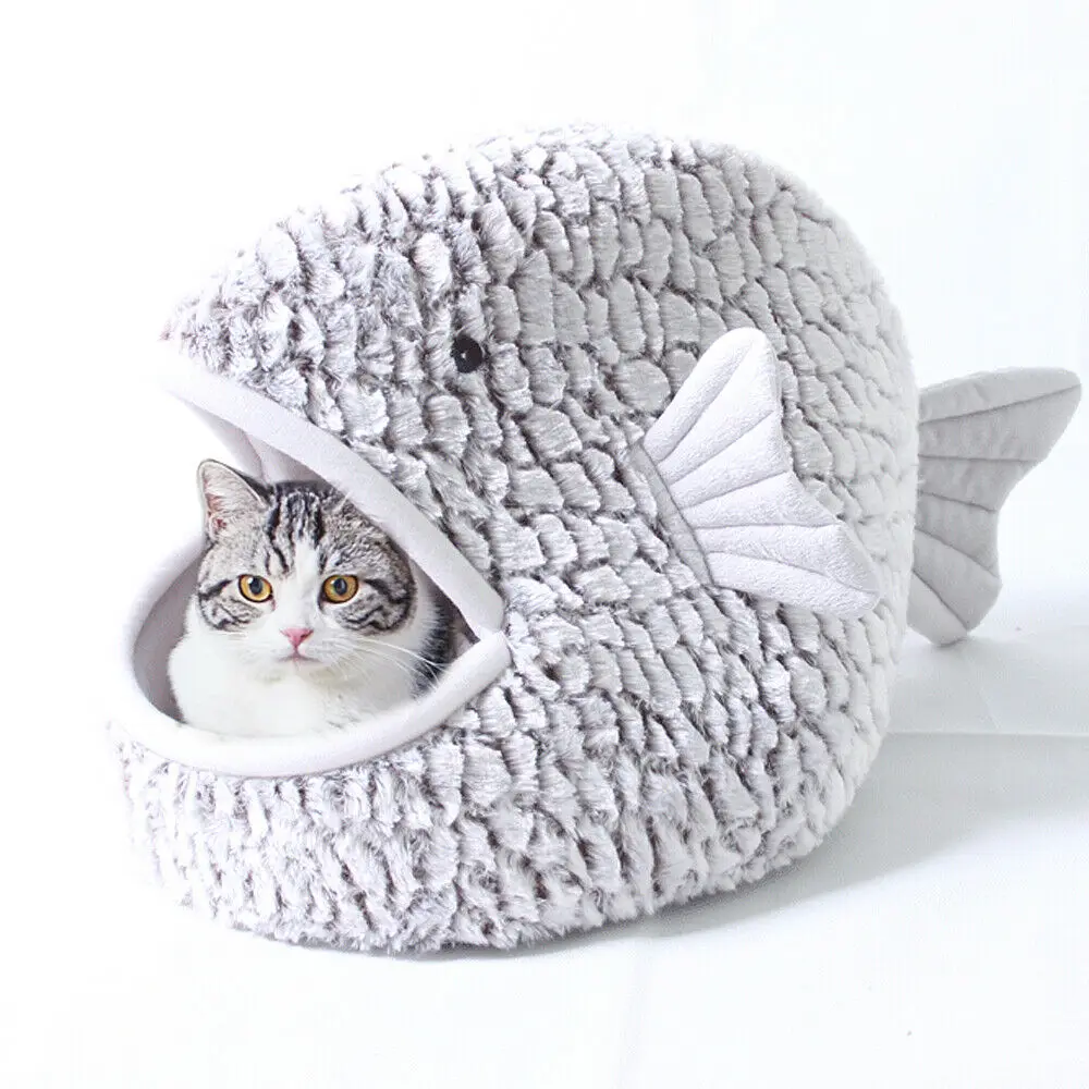 

Winter Warm creative Shark Mouth Pet Dog Cat House Dog Bed Kennel Cats Cave Bed Mat