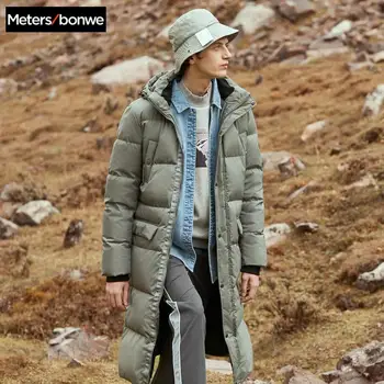 

Metersbonwe Long Down Winter Jackets Business Long Thick Winter Down Coat Men Solid Fashion Overcoat Outerwear Warm