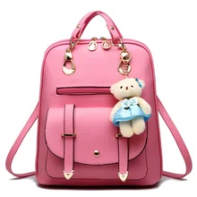 

MONNET CAUTHY New Arrival Backpack Leisure Fashion Preppy Style PU Zipper Bags Solid Color Black White Navy Blue Rose Backpacks