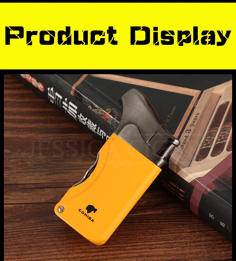 COHIBA карманная мини-сигарная Зажигалка Cigartte металлический фонарь газовая зажигалка/бензин многоразовая Бутановая Зажигалка для сигар аксессуары