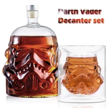 Whiskey Decanter Creative Glass DarthVader Bar Set Whisky Glasses Portable Carafe Skull Decanter 750 ML