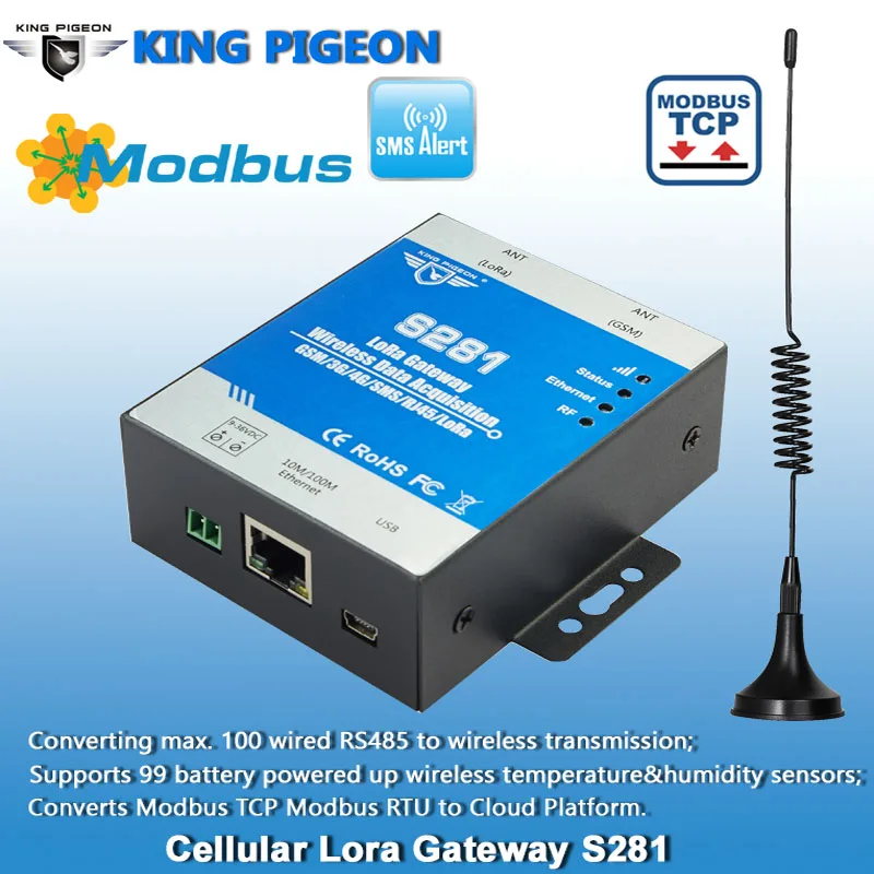 LoRa шлюз промышленный дальний Modbus RTU 2G 3g 4G LTE 433mhz IOT шлюзовый dtu