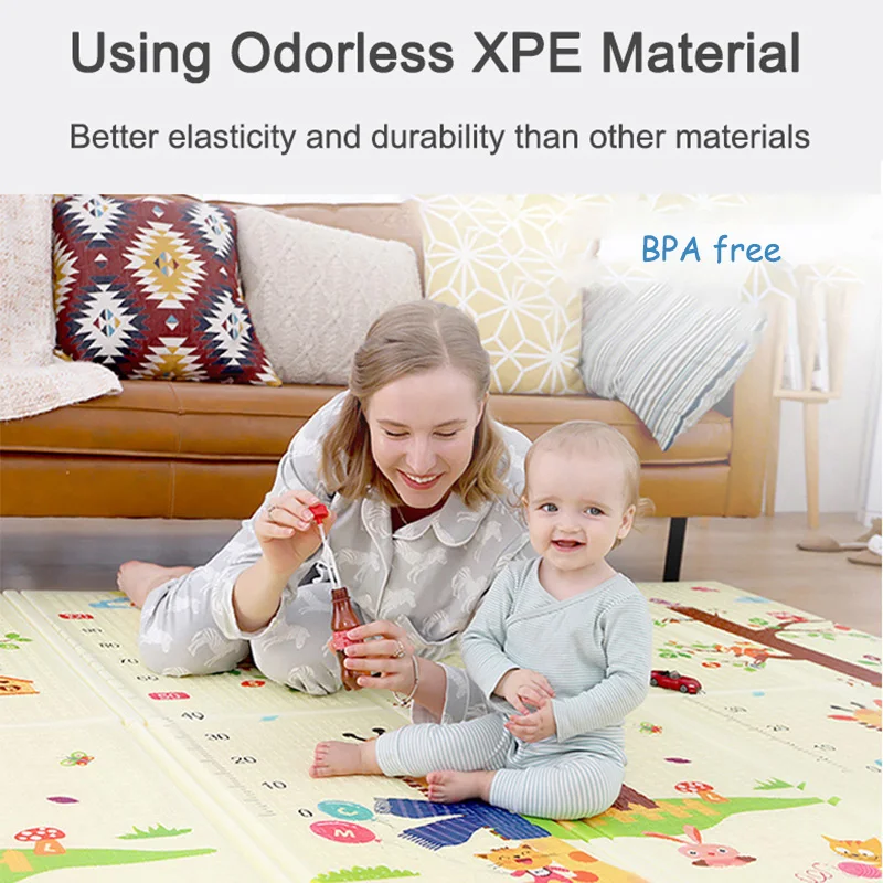 Babyinner 200*180 см детский игровой коврик складной XPE Playmate двусторонний пенопластовый