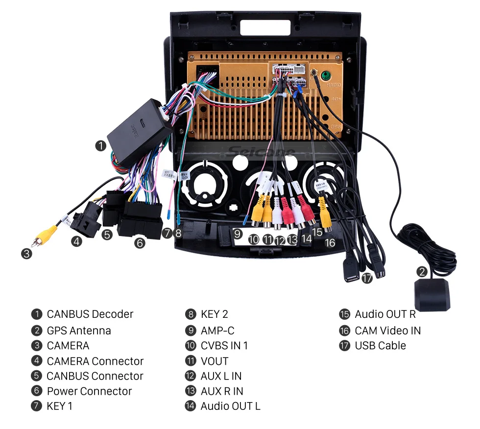 Clearance Seicane 9 inch car GPS Radio Android 8.1 for Ford Everest/Ranger Mazda BT-50 2006-2010 With HD Touchscreen support Carplay TPMS 16