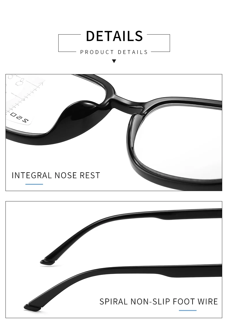 KINZUO новые анти-синие прогрессивные мульти-фокус очки для чтения для пожилых унисекс черные очки рамка+ 1.0to+ 3,5 1701
