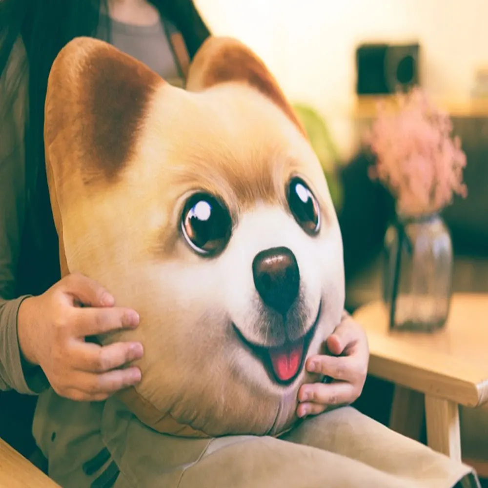 Новая подушка Милая имитация домашних животных 3D Собака Хаски корги Тедди Померанский диван в виде животного Подушка спальня Удобная