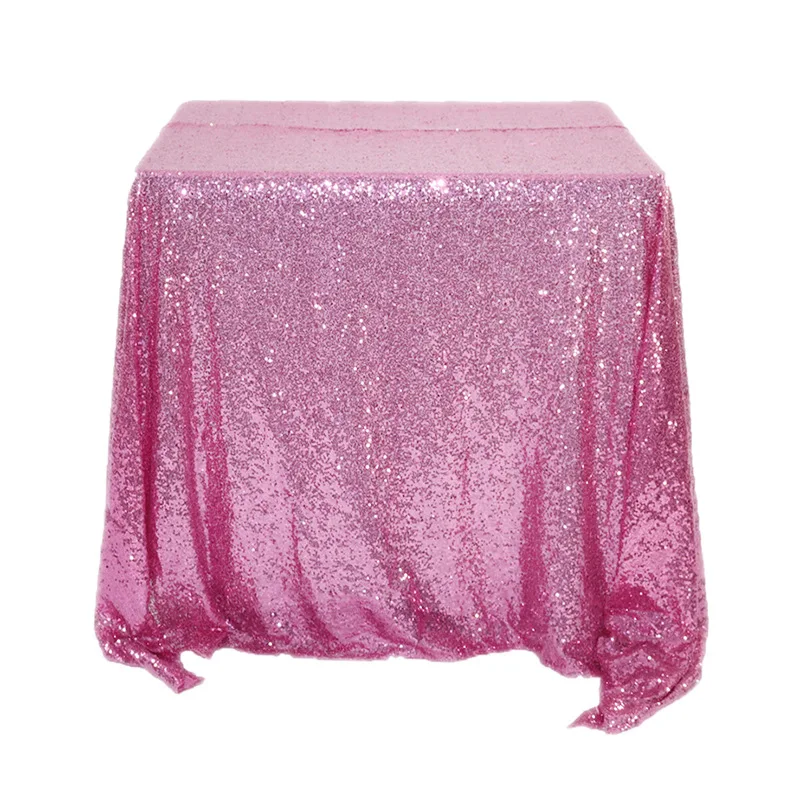 Rose pink Блестящая скатерть с блестками, прямоугольная скатерть из розового золота/скатерть серебряного цвета для свадебной вечеринки, Декор для дома, разные цвета/размеры - Цвет: Rose pink