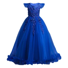 Детское свадебное платье с цветочным узором для девочек элегантное праздничное платье принцессы торжественное платье без рукавов для детей 3-14 лет