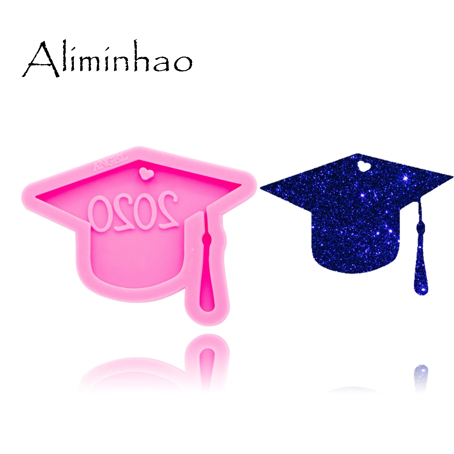 DY0290 Pink DY0290 Блестящий доктор шляпа формы силиконовые формы DIY PhD Выпускной шляпа смолы эпоксидной смолы брелки плесень пользовательский брелок - Цвет: DY0290 Pink