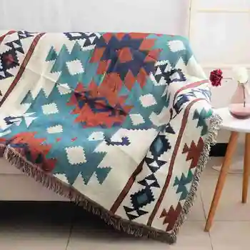 

Multi-function Cotton Sofa Bed Chair Blanket Throw Carpet Decoration Towel Carpet Textile Wall Hanging Decoration