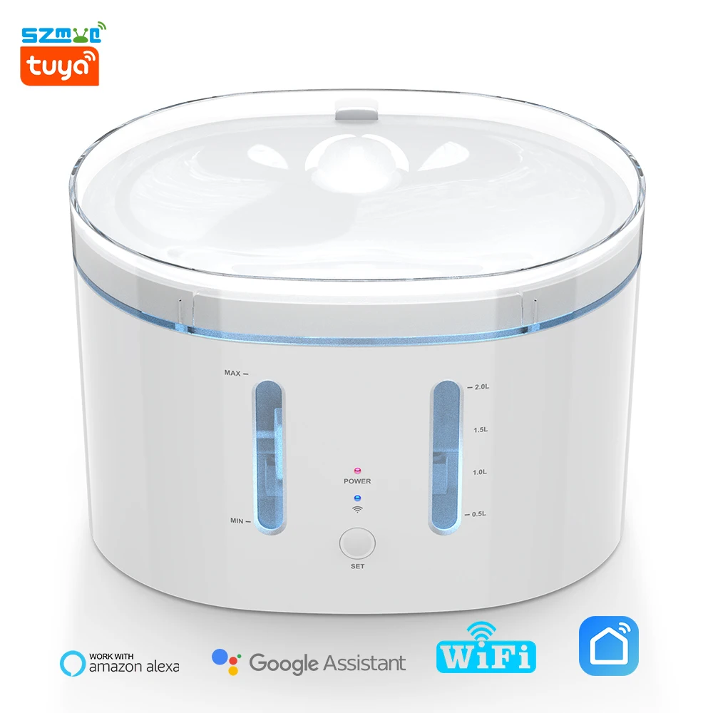 (sg) Tuya Smart Pet Water Feeder Bowl 2l Timing Switch Water Fountain