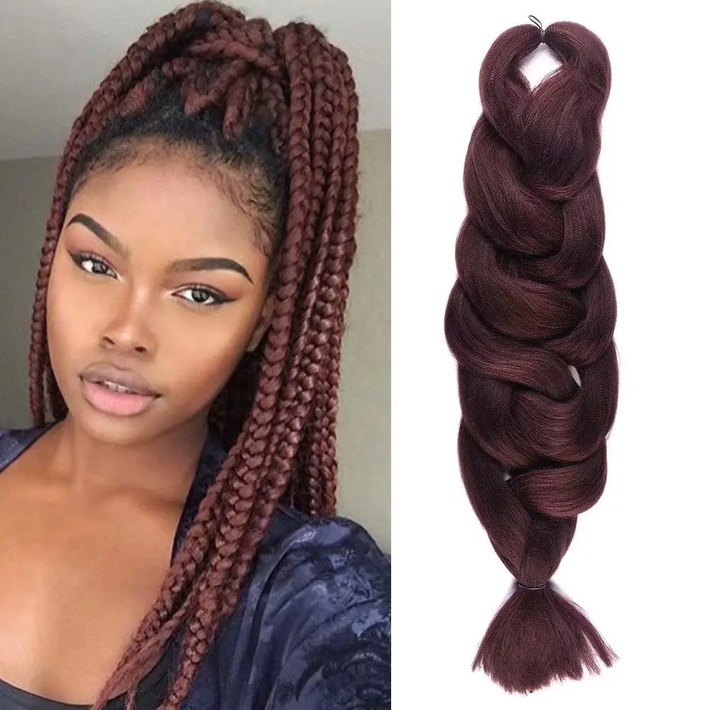 YXHAIR 100g 48 Inch Synthetic Jumbo Box Braids Expression Crochet Hair Extension for Women Pre Stretched Yaki Ombre