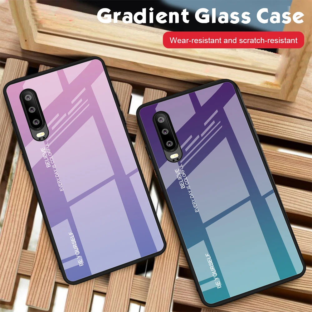 Градиентный чехол из закаленного стекла для huawei P30 Lite Pro Mate30 телефона s защитный