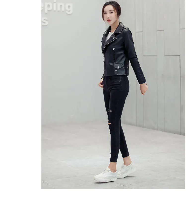 Korean-style Slim Fit Men And Women Jacket Leather Coat Couple Clothes Slim Fit Short Cable-Stayed Cool Leather Jacket This-plus