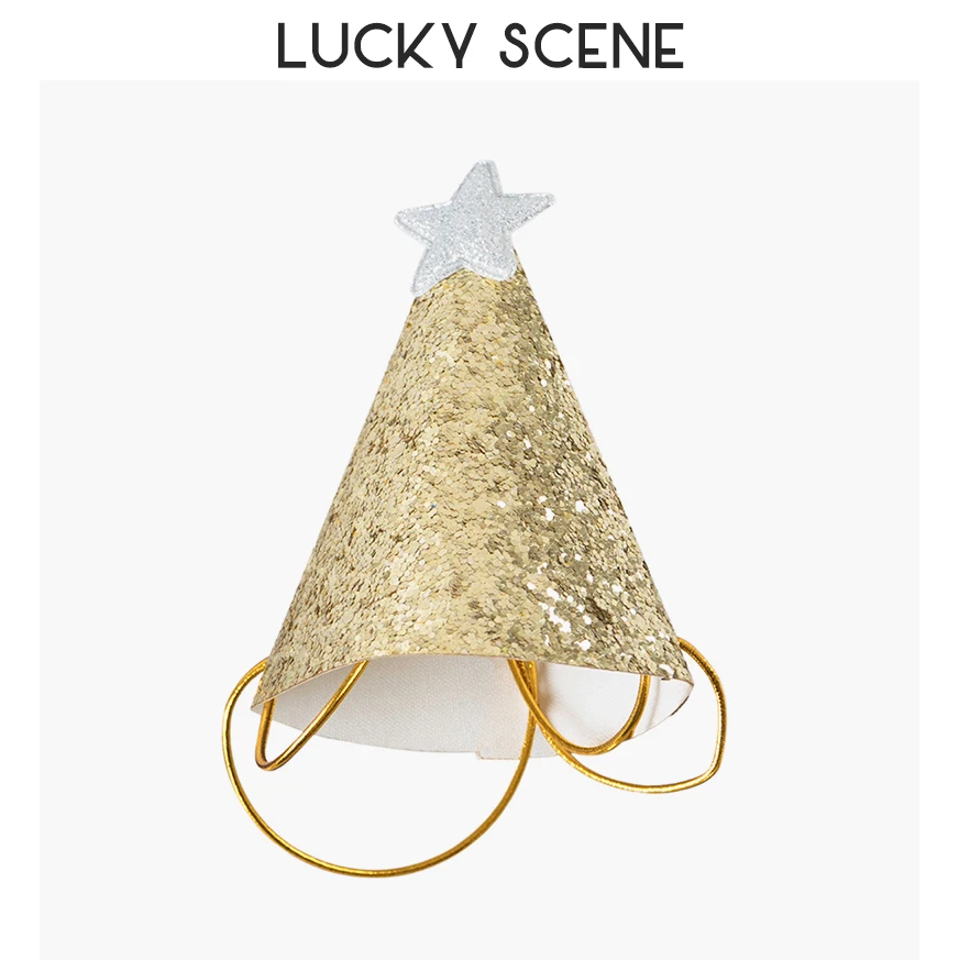 Twinkle Little Star Glitter Birthday Party Hats Fabric Kids Pets Adults Party Accessories Multicolor S00188 party hat