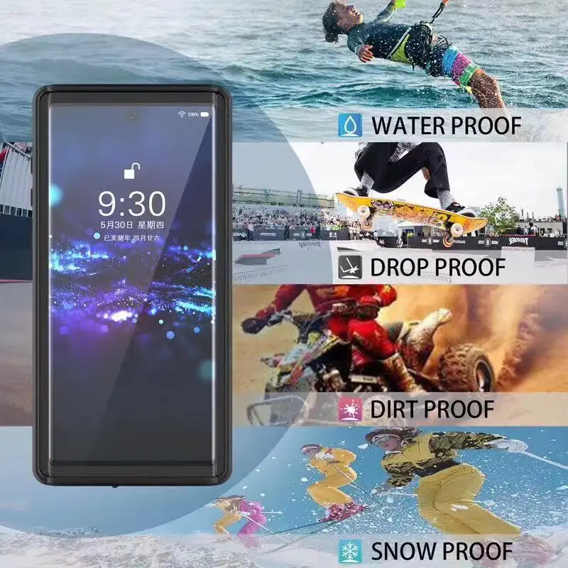 

For Samsung Galaxy S8 Plus S9 Plus S10 Plus Note 9 10 Pro IP68 Waterproof Shockproof Shock Dirt Snow Proof Full Protection Case