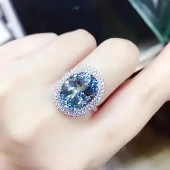 

Qi Xuan_Blue Stone Simple And Elegant Ring_S925 Solid Silver Fashion Blue Ring_Manufacturer Directly Sales