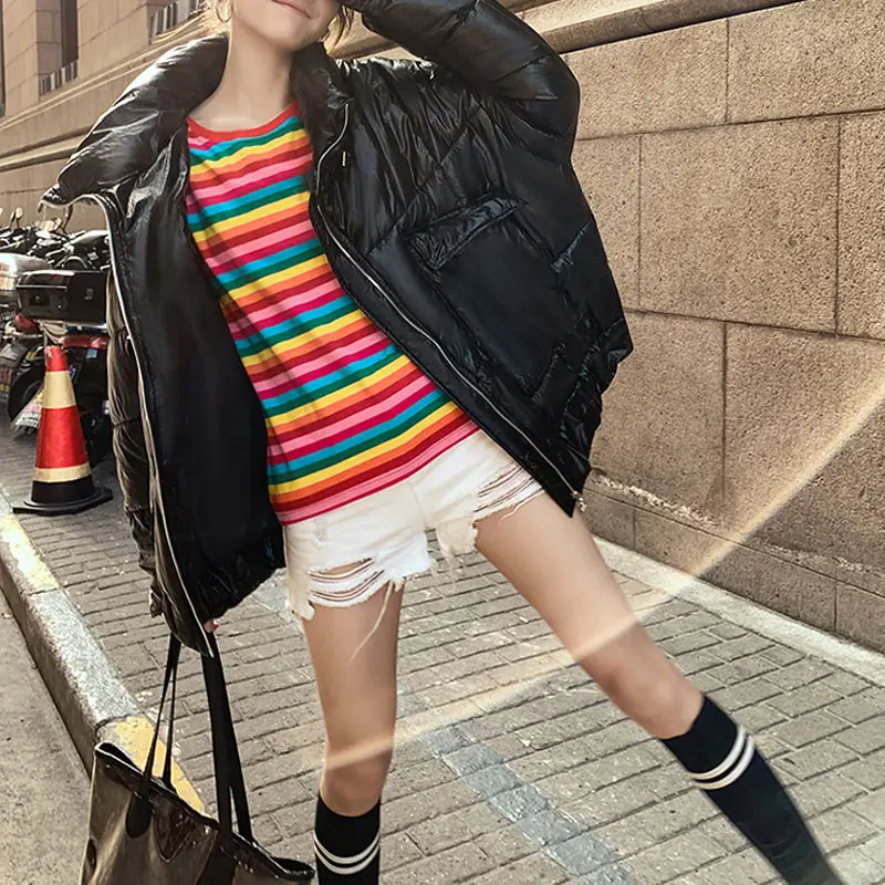black women coat RealShe Winter Women Parka Turtleneck Long Sleeve Pockets Women's Winter Jacket Autumn Casual Solid Warm Coats And Jackets - Color: black women coat