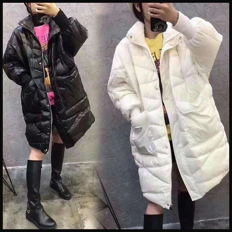 New Style off Season Mid-length Reba Star Celebrity Style down Jacket Korean-style Loose Casual Large Size Pregnant Women o