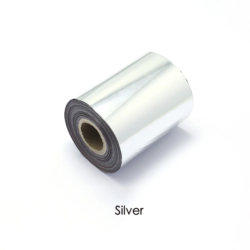 Silver 8 см рулон горячей фольги тиснение позолоченная бумага теплопередача анодированная позолоченная бумага кожа ПВХ дерево тиснение Логотип Инструмент DIY120M длина - Color: Silver